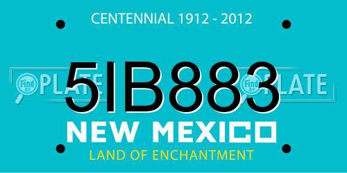 5IB883 New Mexico License Plate
