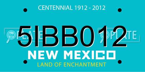 5IBB012 New Mexico License Plate