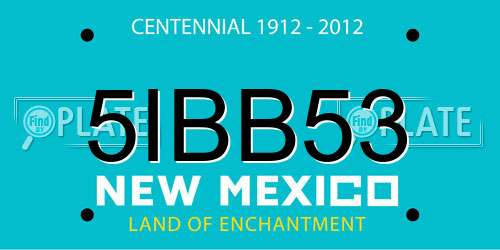 5IBB53 New Mexico License Plate