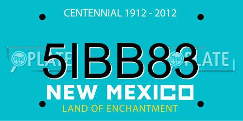 5IBB83 New Mexico License Plate
