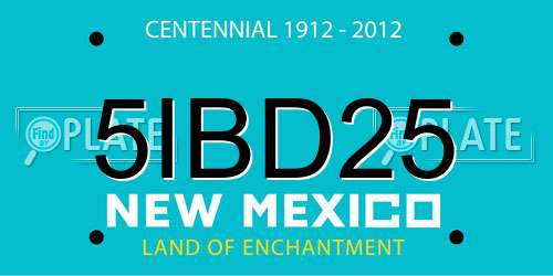 5IBD25 New Mexico License Plate