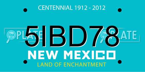 5IBD78 New Mexico License Plate
