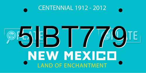 5IBT779 New Mexico License Plate