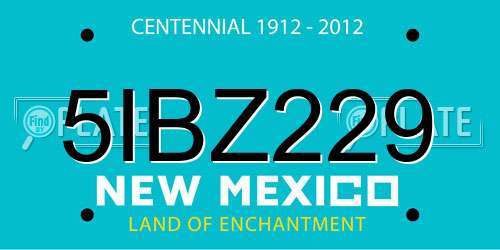 5IBZ229 New Mexico License Plate
