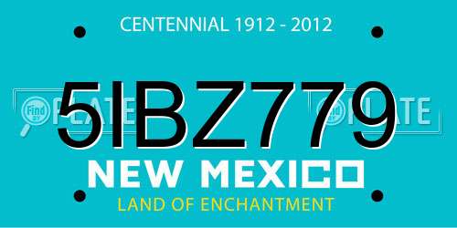 5IBZ779 New Mexico License Plate