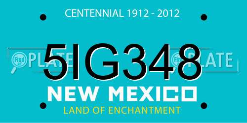 5IG348 New Mexico License Plate