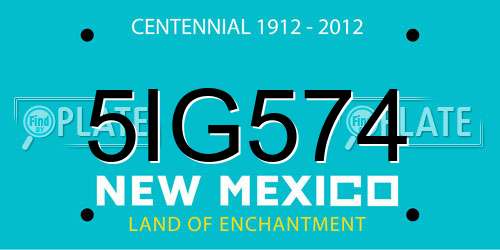 5IG574 New Mexico License Plate