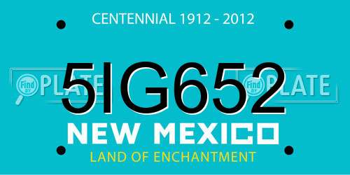 5IG652 New Mexico License Plate