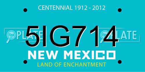 5IG714 New Mexico License Plate