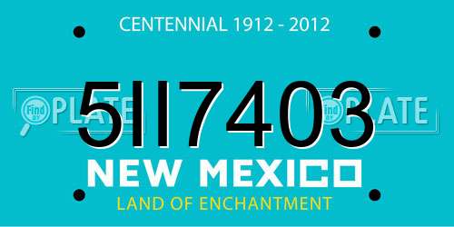 5II7403 New Mexico License Plate