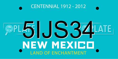5IJS34 New Mexico License Plate