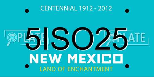 5ISO25 New Mexico License Plate