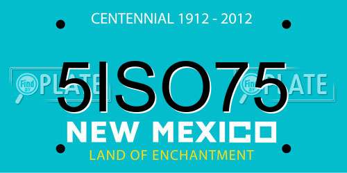 5ISO75 New Mexico License Plate