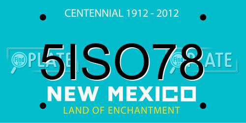 5ISO78 New Mexico License Plate