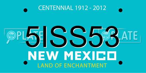 5ISS53 New Mexico License Plate