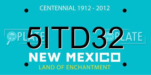 5ITD32 New Mexico License Plate