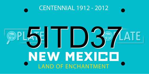 5ITD37 New Mexico License Plate