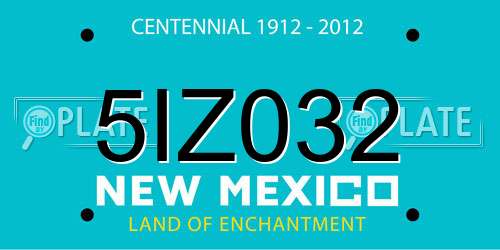 5IZ032 New Mexico License Plate
