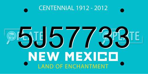 5J57733 New Mexico License Plate