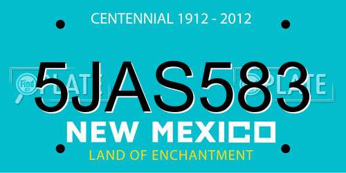 5JAS583 New Mexico License Plate