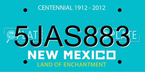 5JAS883 New Mexico License Plate