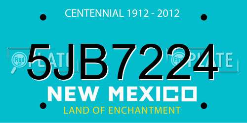 5JB7224 New Mexico License Plate