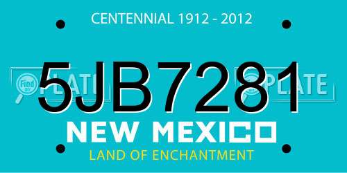 5JB7281 New Mexico License Plate