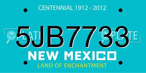 5JB7733 New Mexico License Plate