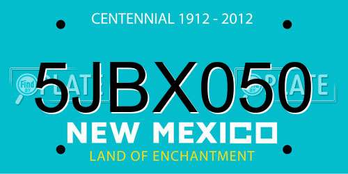 5JBX050 New Mexico License Plate
