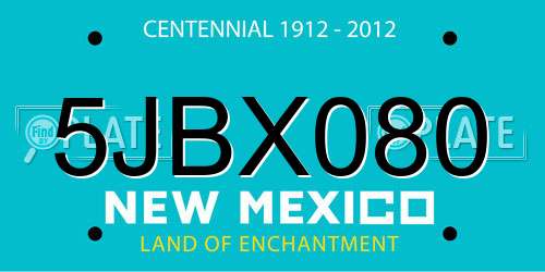 5JBX080 New Mexico License Plate