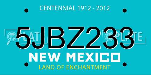 5JBZ233 New Mexico License Plate