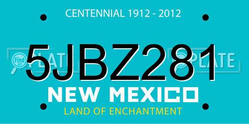 5JBZ281 New Mexico License Plate