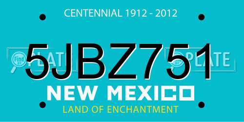 5JBZ751 New Mexico License Plate