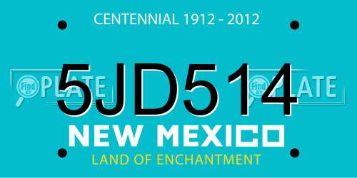 5JD514 New Mexico License Plate