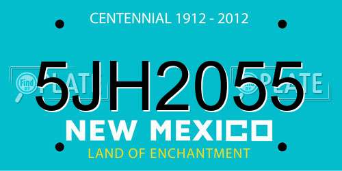 5JH2055 New Mexico License Plate
