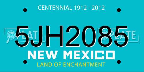 5JH2085 New Mexico License Plate