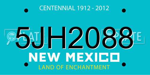5JH2088 New Mexico License Plate