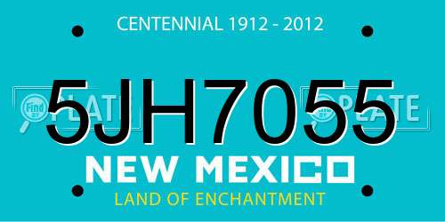5JH7055 New Mexico License Plate
