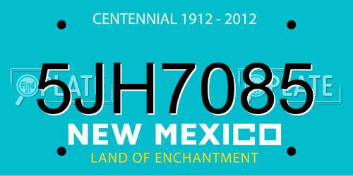5JH7085 New Mexico License Plate