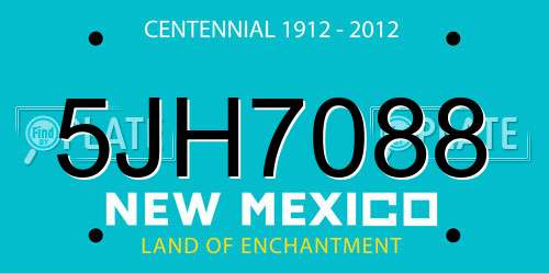 5JH7088 New Mexico License Plate