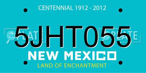 5JHT055 New Mexico License Plate
