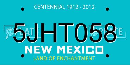 5JHT058 New Mexico License Plate