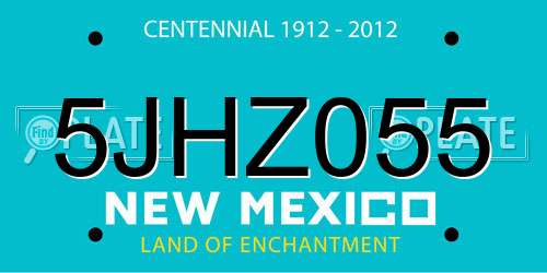5JHZ055 New Mexico License Plate