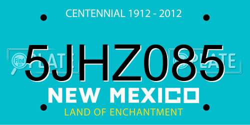 5JHZ085 New Mexico License Plate