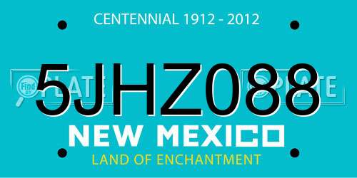 5JHZ088 New Mexico License Plate