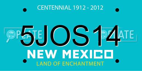 5JOS14 New Mexico License Plate