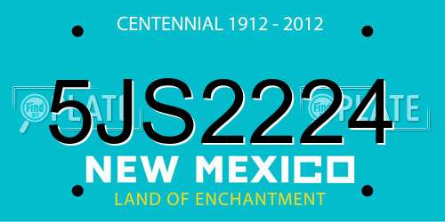 5JS2224 New Mexico License Plate