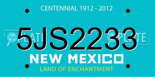 5JS2233 New Mexico License Plate