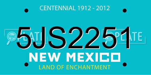 5JS2251 New Mexico License Plate