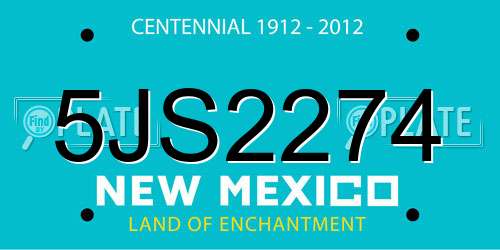 5JS2274 New Mexico License Plate